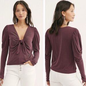 Free People Tie The Knot Top in a deep maroon